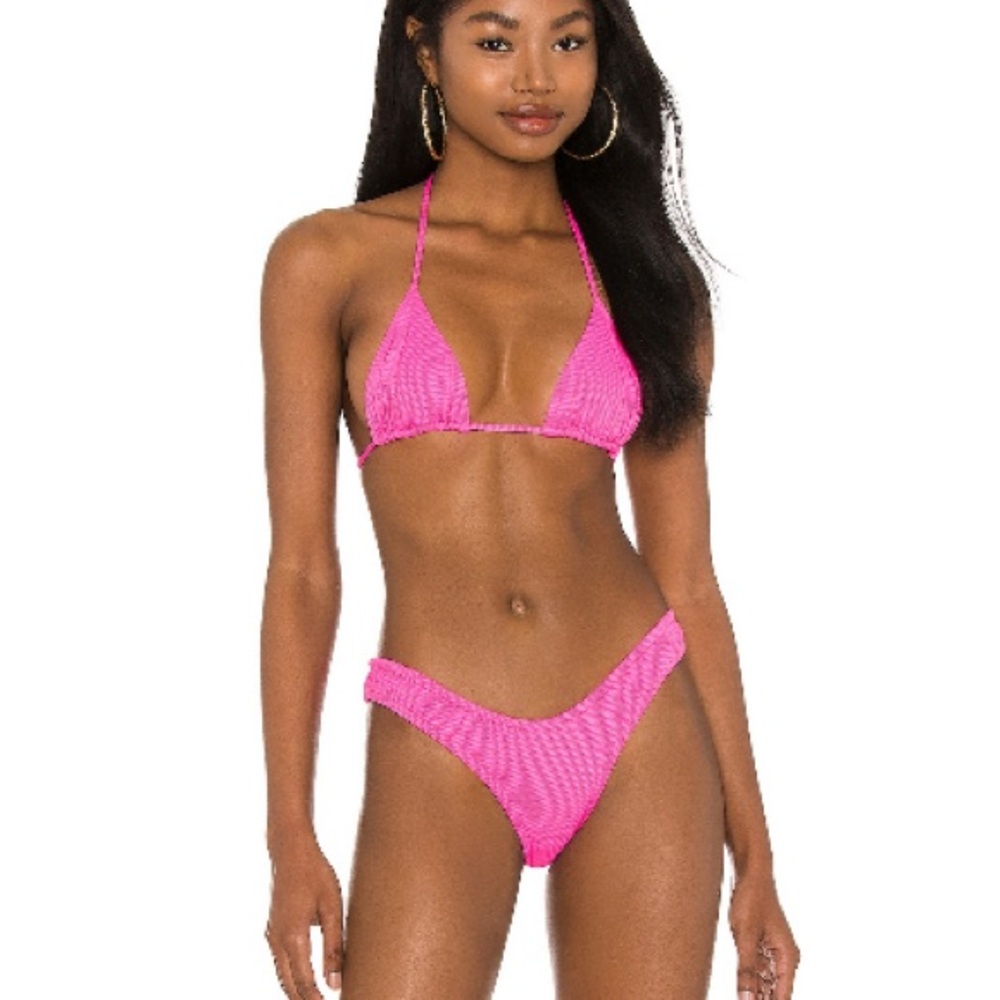 Vibrant Pink Triangle Bikini by VDM